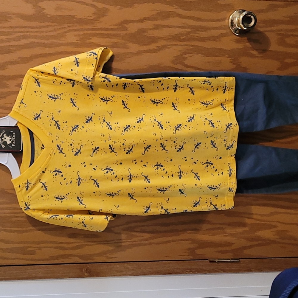 Beverly Hills PoloClub 8 Yellow Lizard & Blue Set